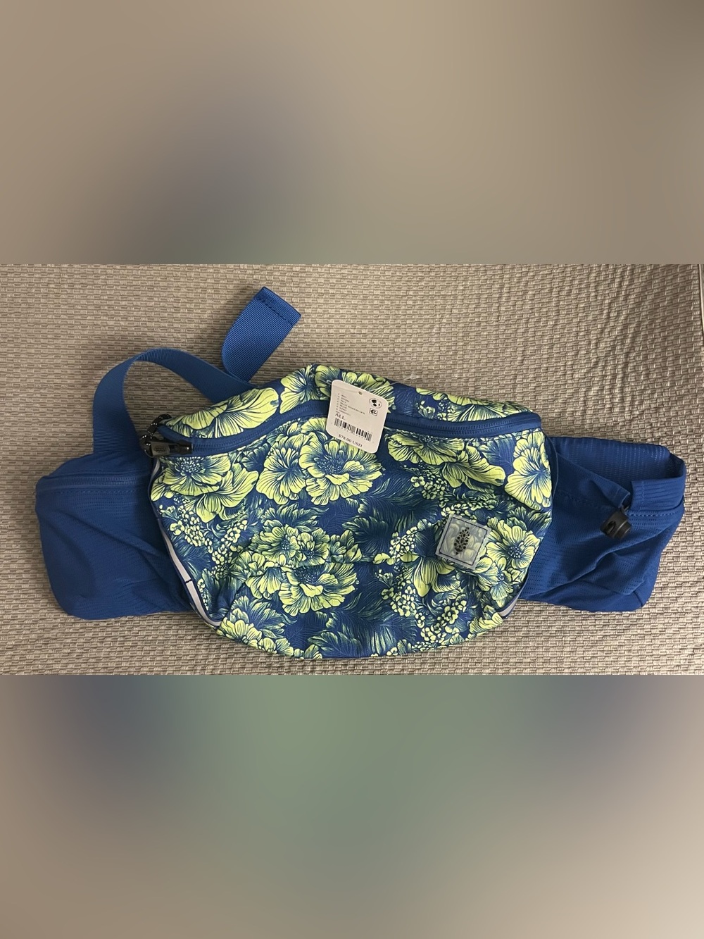 Free People Movement Blue & Yellow Floral Crossbody Bag